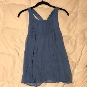 Alice + Olivia Blue Silk Top